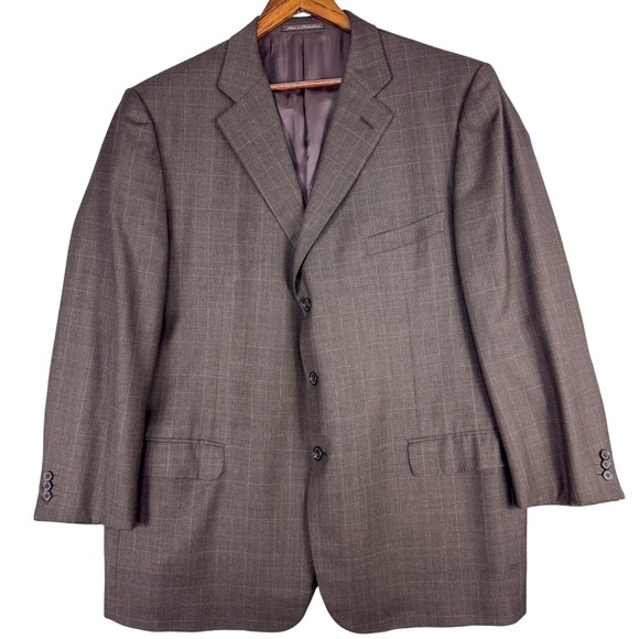 Ermenegildo Zegna Other - Ermenegildo Zegna Blazer Mens 48L Brown Wool Check Sport Coat Made Switzerland